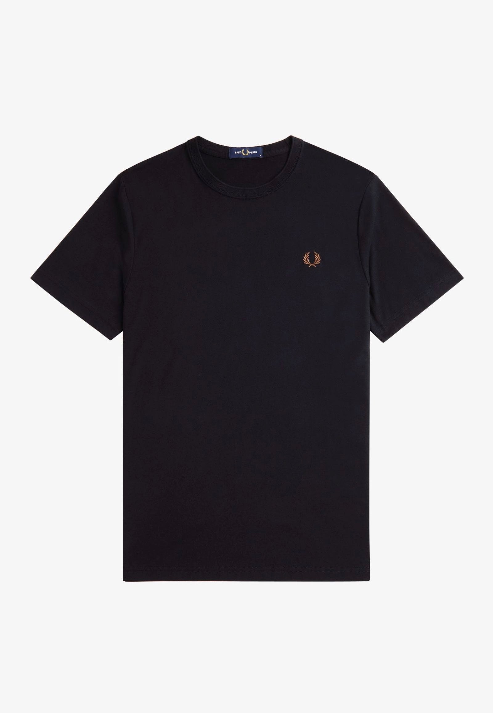 Fred Perry - Crew Neck Black/Whisky Brown - T-Shirt Free Shipping Browse