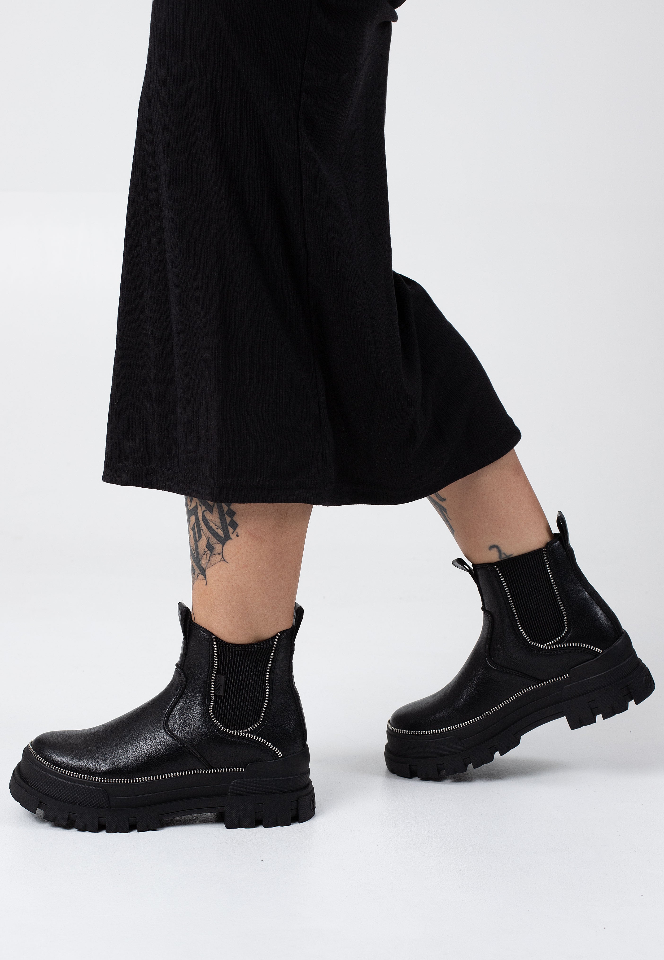 Buffalo - Aspha Chelsea Zip Black - Girl Shoes With Paypal Sale Online