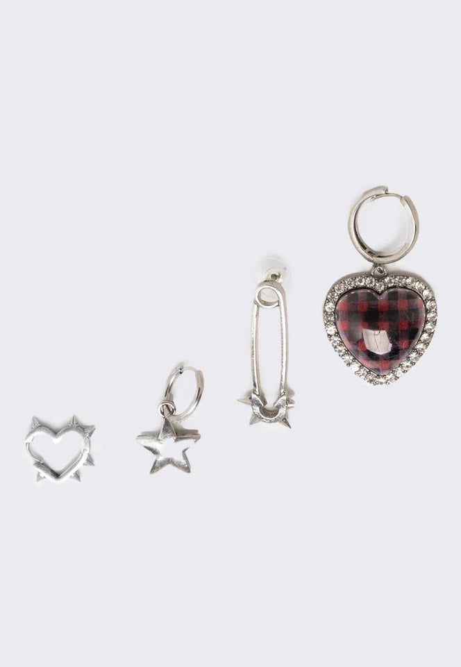 Minga London - Dark Love Gothic Pack Of 4 - Earrings Outlet Best Seller