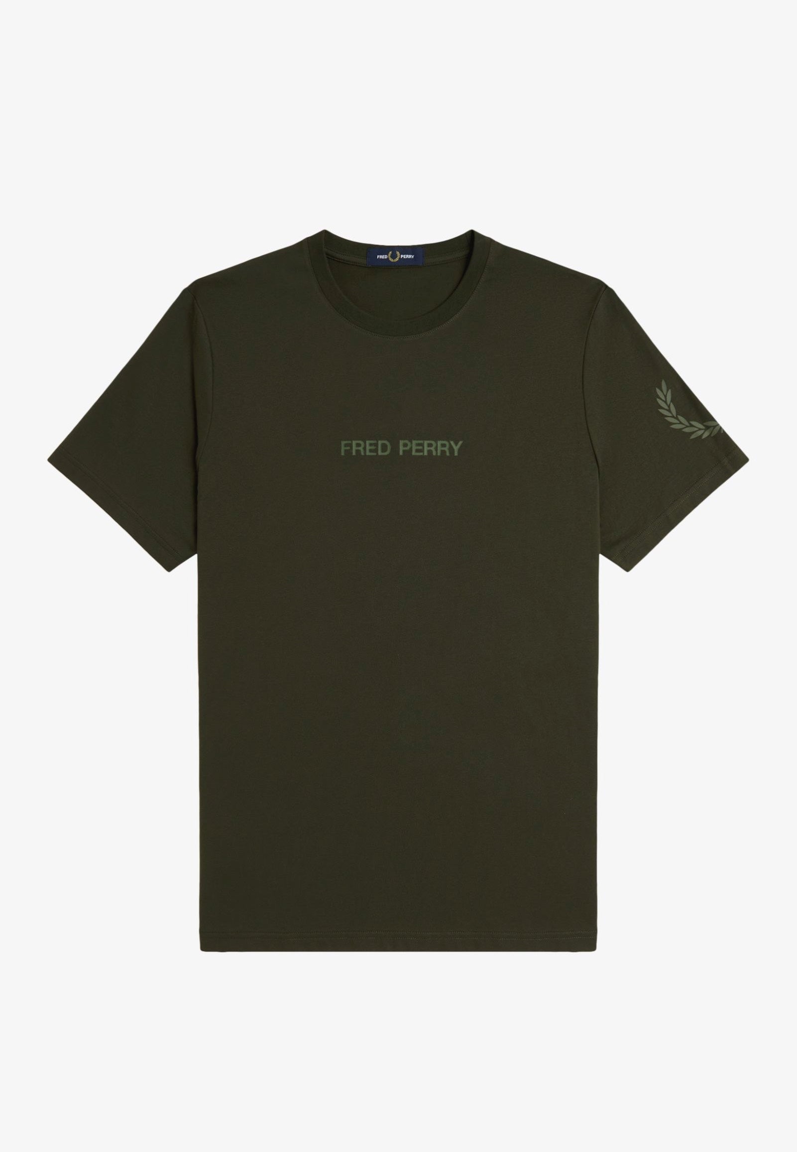 Fred Perry - Double Branded Graphic Hunting Green - T-Shirt Discount Big Sale