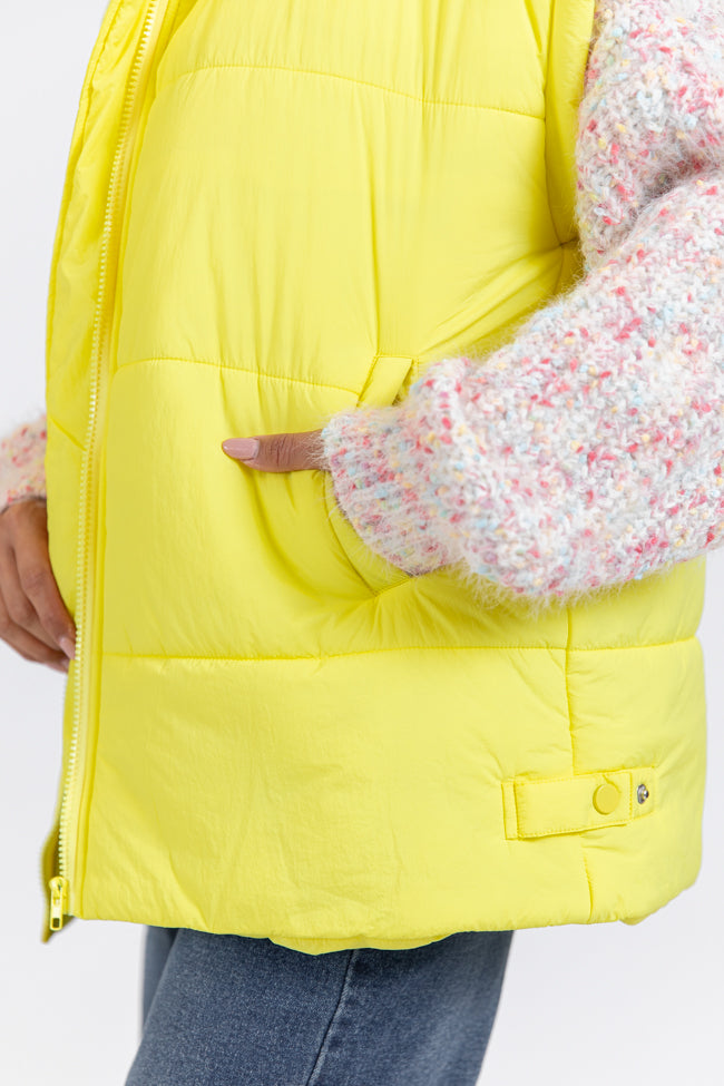 Going Upstate Yellow Oversized Puffer Vest SALE Buy Cheap With Credit Card