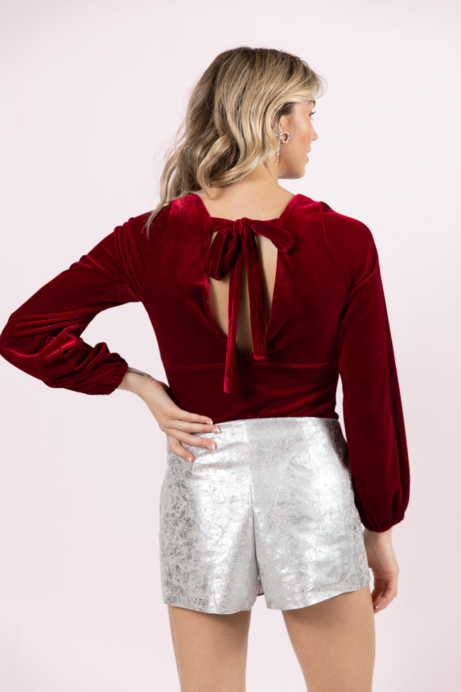 Cold Snap Burgundy Velvet Bodysuit FINAL SALE Newest Cheap Online