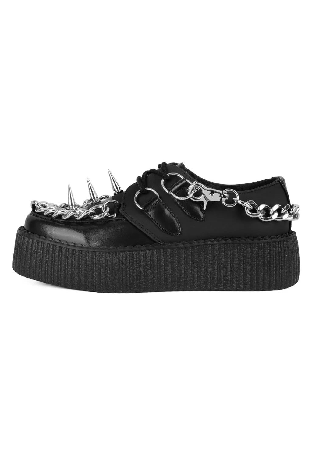 T.U.K. - Viva High Sole Creep Black Spike N Chain - Girl Shoes Sale 100% Authentic