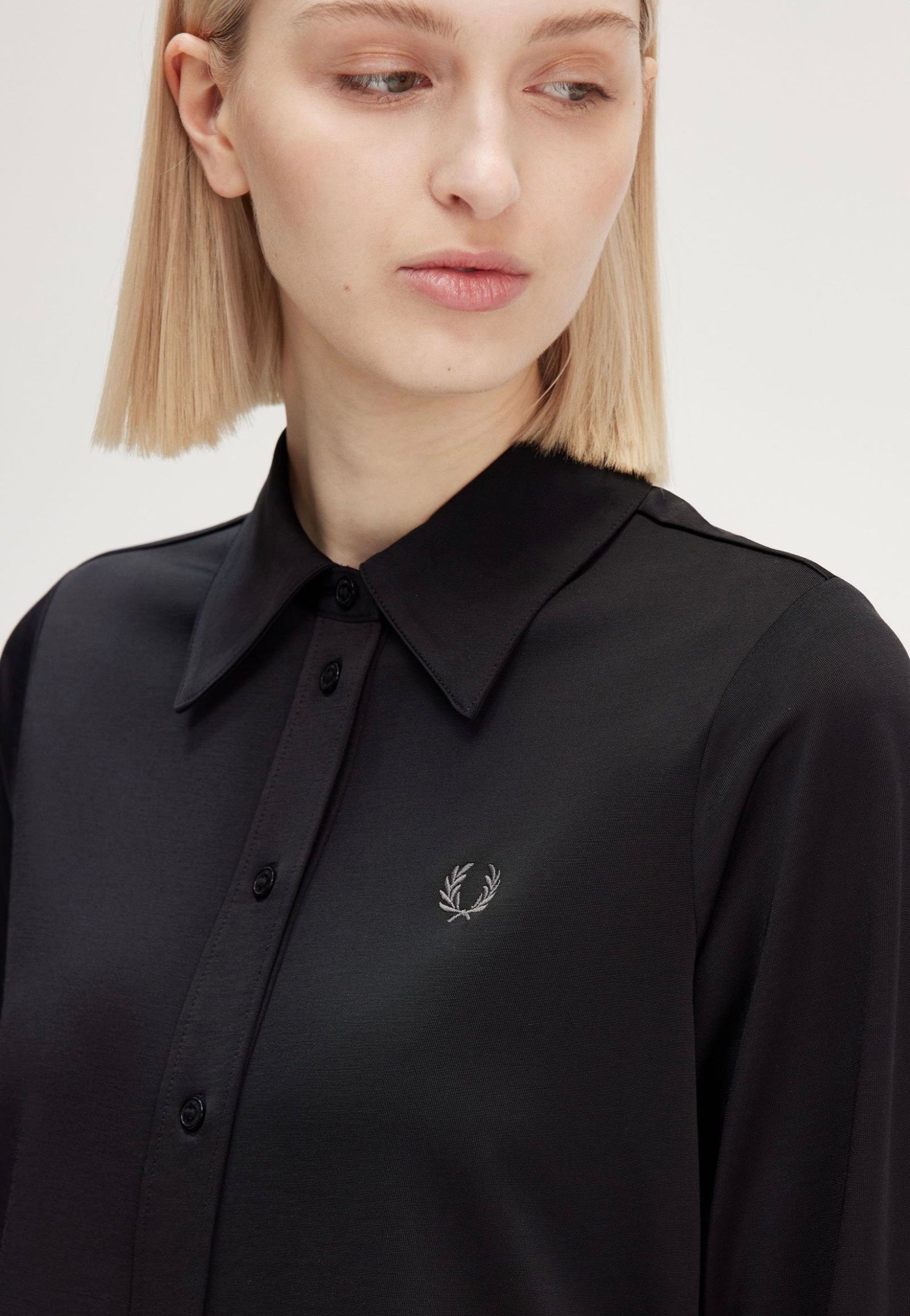 Fred Perry - Button Through Black - Dress For Sale Free Shipping