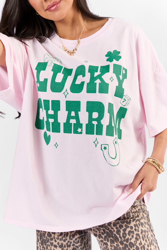 Lucky Charm Soft Pink Hyfve Oversized Graphic Tee Really Cheap