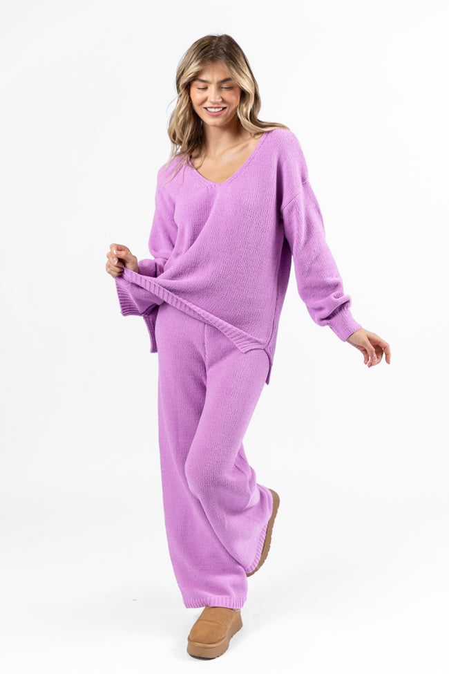 Cozy For Keeps Lavender V-Neck Sweater SALE Sale Choice