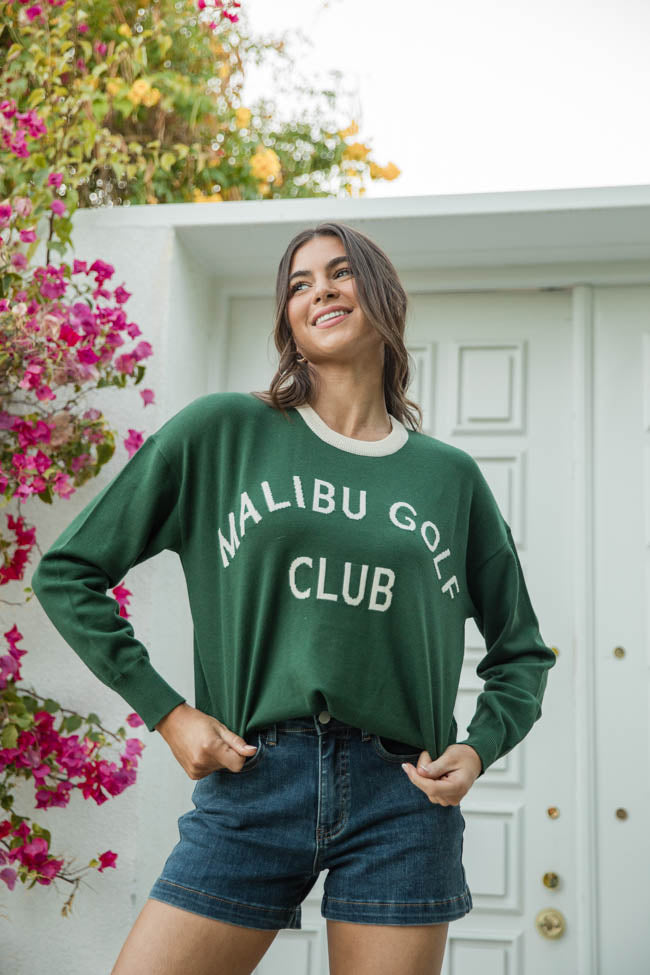 Malibu Golf Club Green Lightweight Sweater Free Shipping Genuine