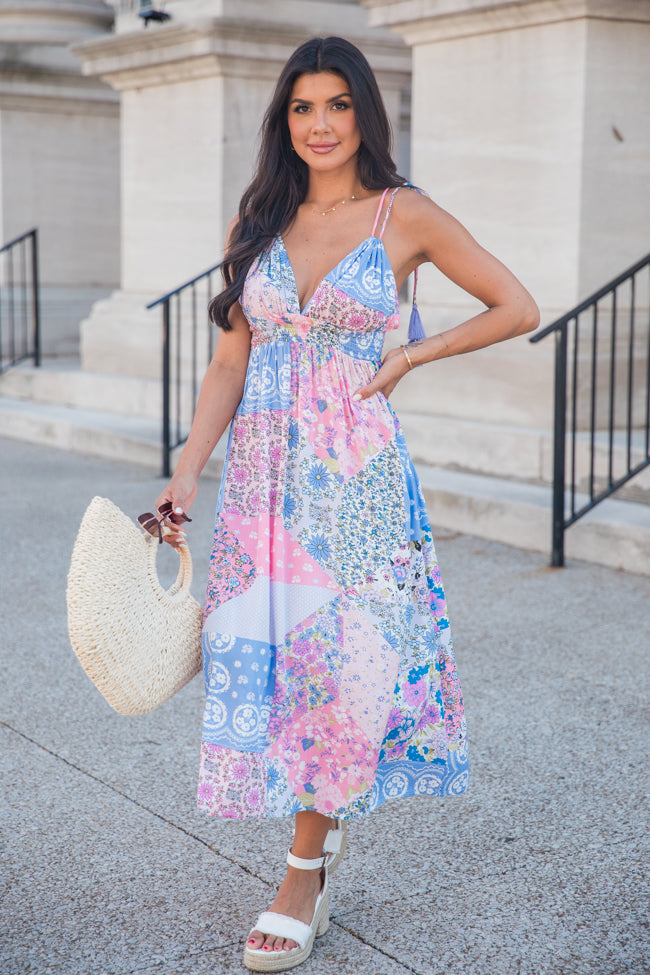 Out Of The Blue Sky Patchwork Print Maxi Dress Shop Offer Cheap Online