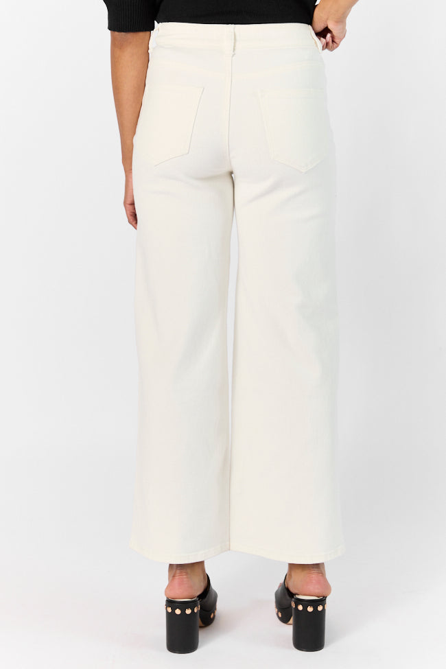 Sutton White Wide Leg Patch Pocket Jeans Reliable