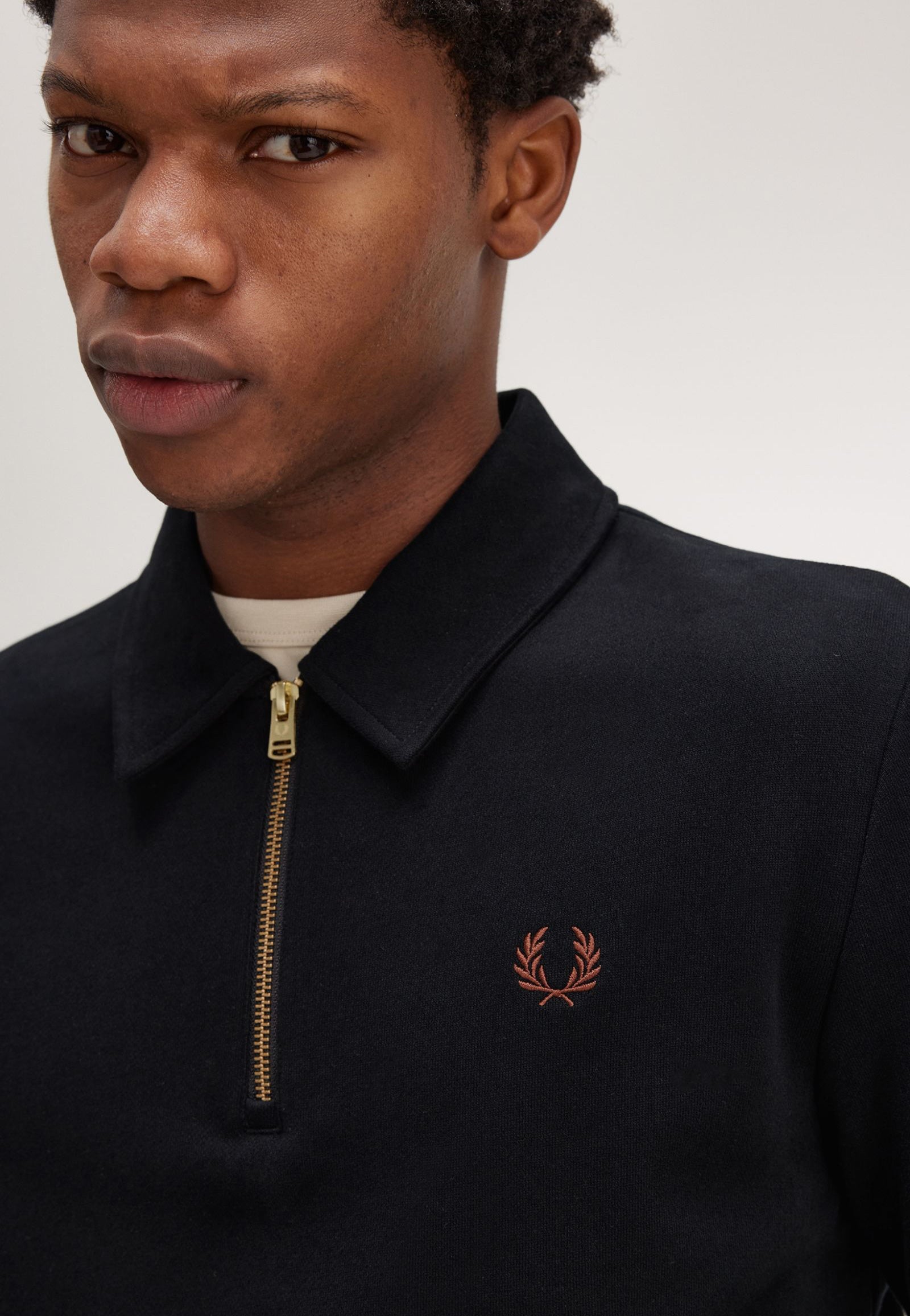 Fred Perry - Half Zip Black - Sweater Cheap Buy