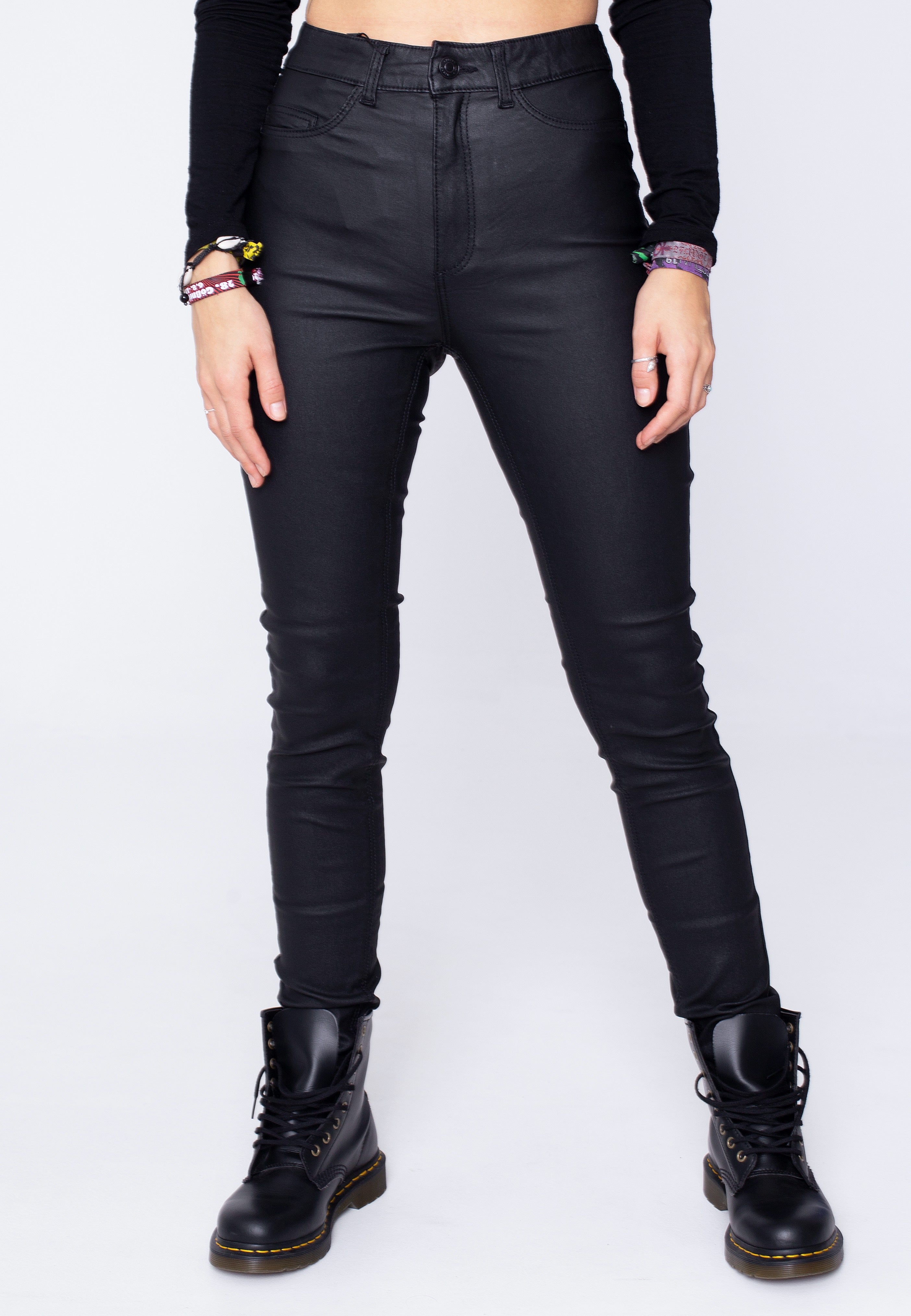 Noisy May - Callie Skinny Coated Black - Jeggings Cheap Usa Stockist