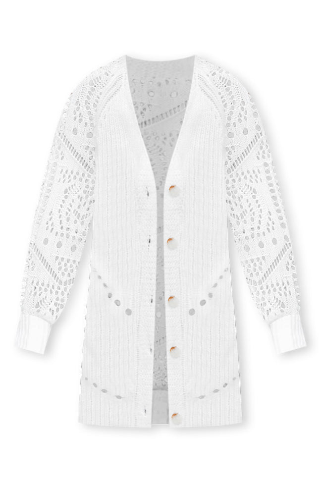 Feel Happiness Cream Crochet Cardigan SALE Clearance Shop