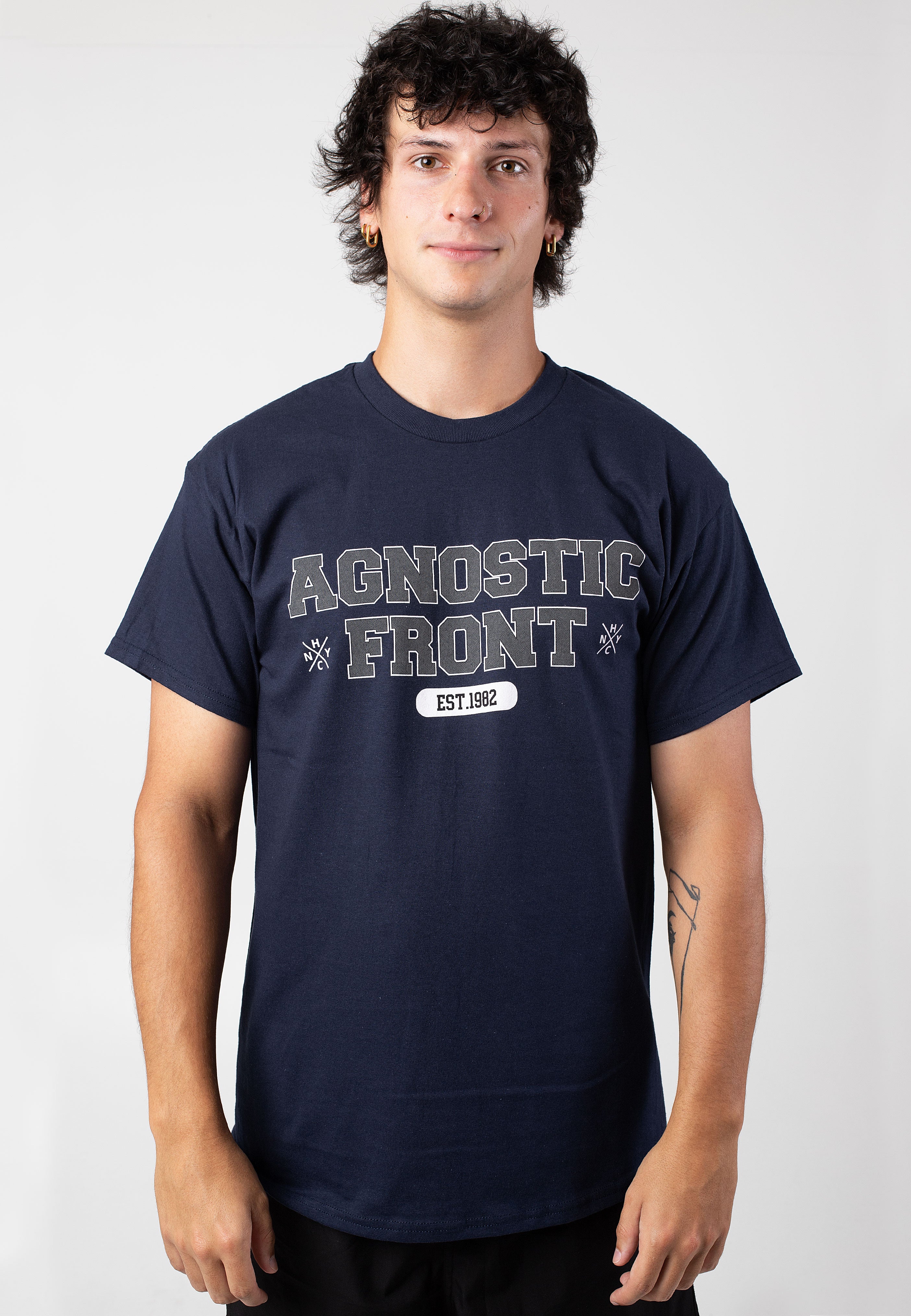 Agnostic Front - Baseball Logo Navy - T-Shirt Get To Buy Cheap Pice