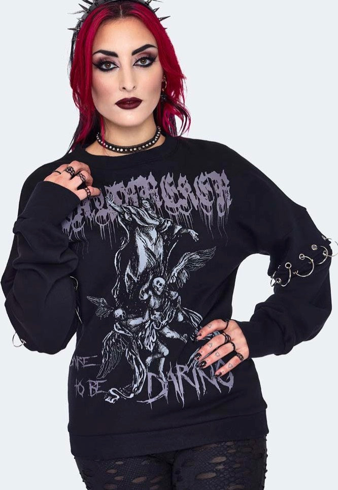 Jawbreaker - Oversized Printed Black - Sweater Clearance Wide Range Of