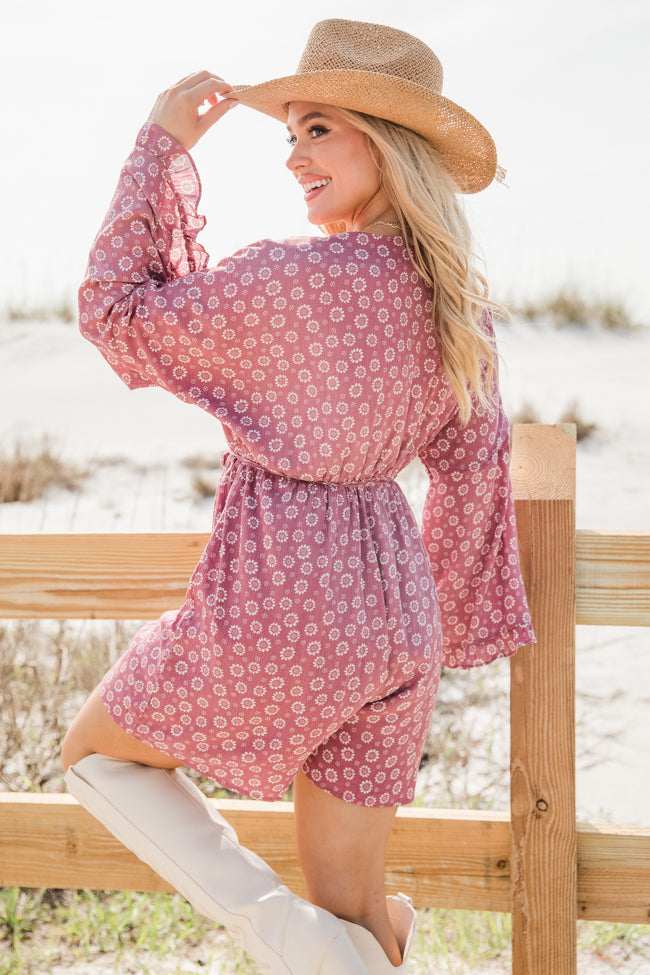 Wondering Ways Pink Ditsy Floral Romper FINAL SALE Free Shipping Best Store To Get