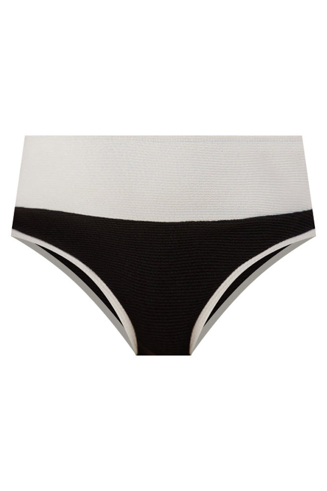 Do Not Disturb Black and White Color Block Bikini Bottoms Sast Sale Online