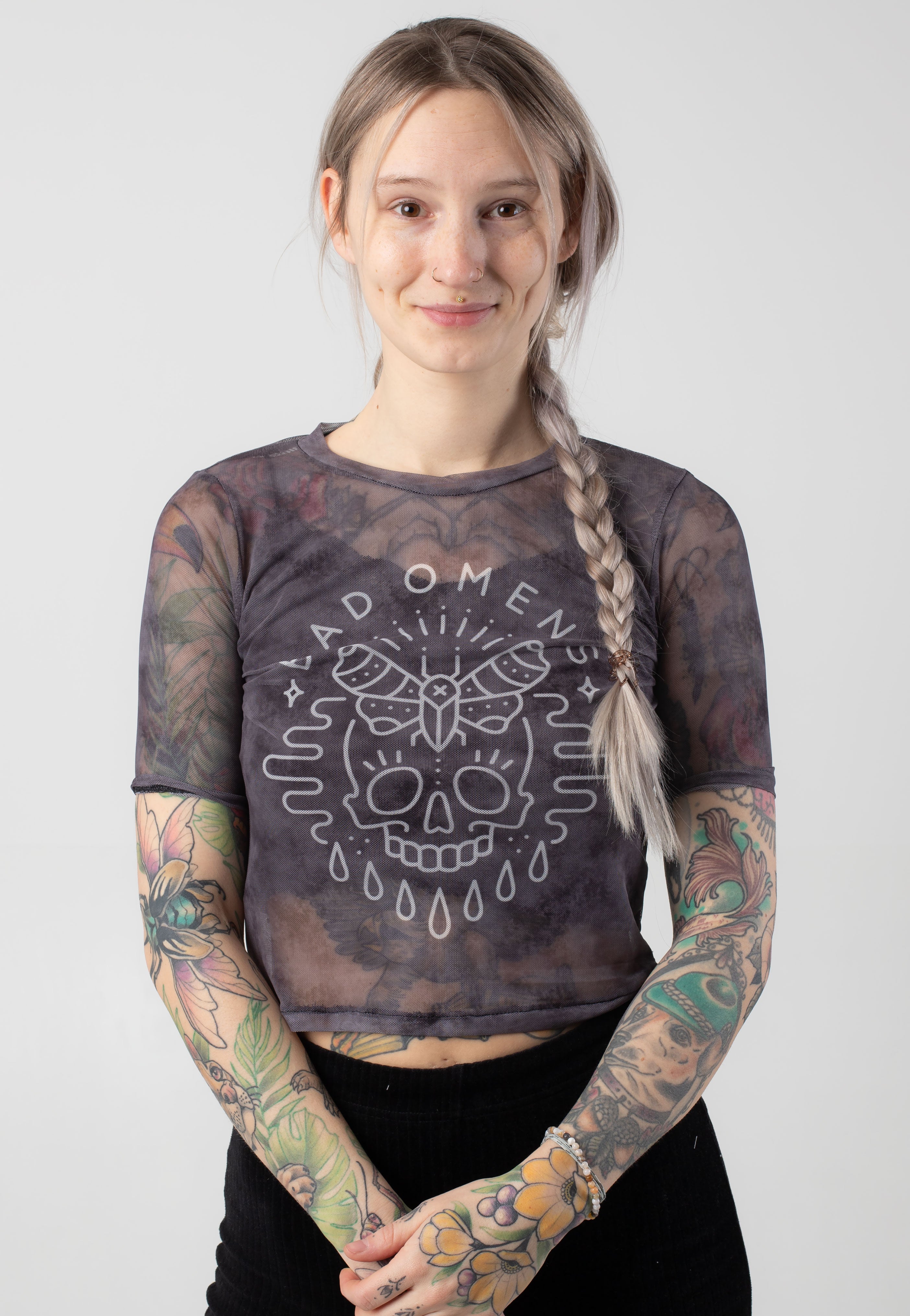 Bad Omens - Moth Skull Mesh Cropped - Girly Cost Online