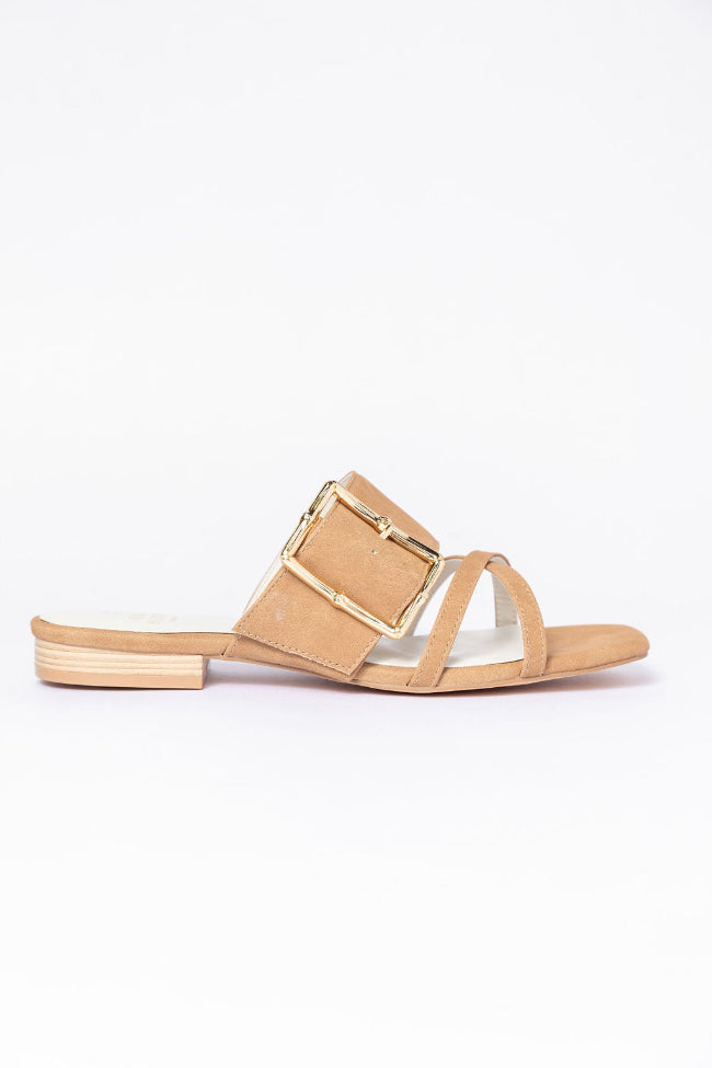 Blaine Camel Buckle Sandals Discount Cheap