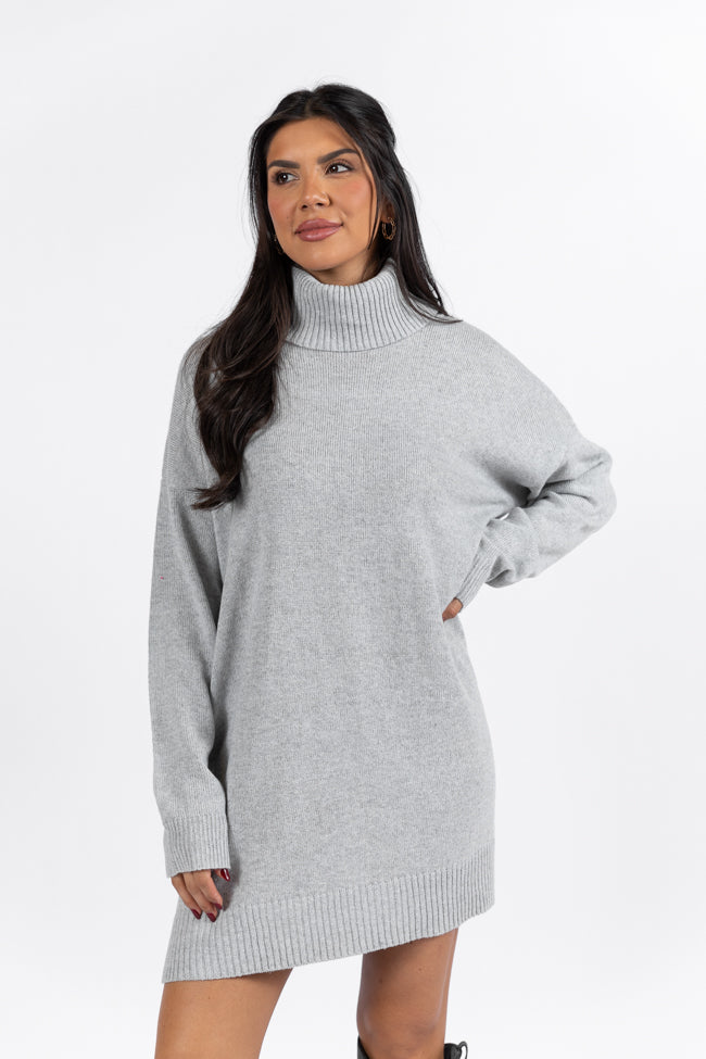 Changing Locations Grey Turtleneck Sweater Dress SALE Geniue Stockist Cheap Online