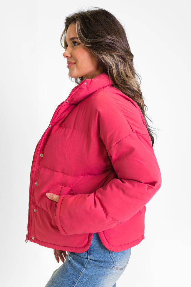 Snow Problem At All Magenta Puffer Jacket FINAL SALE Clearance Low Shipping