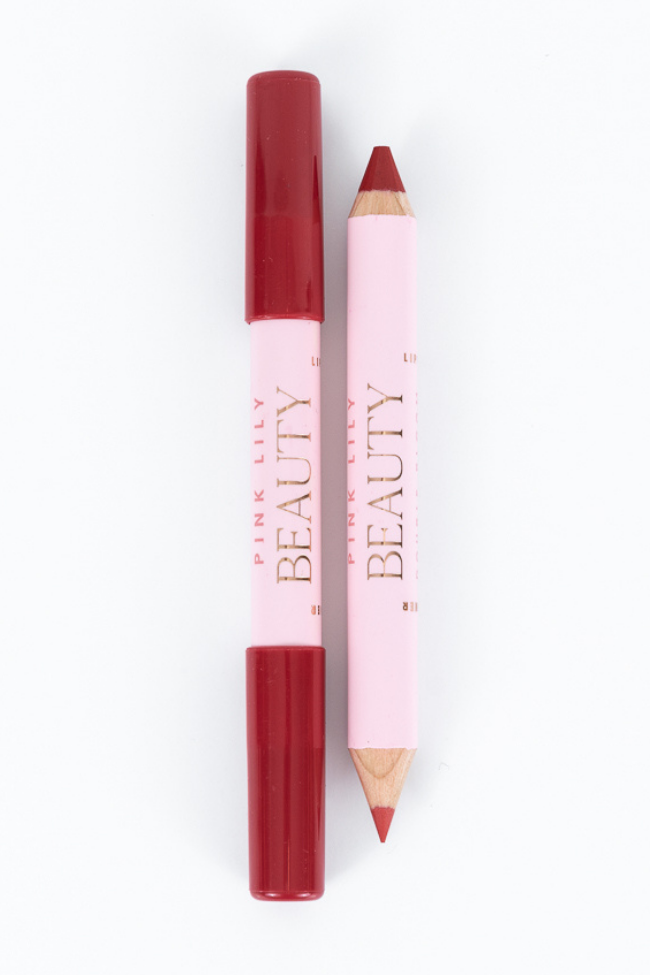 Pink Lily Beauty Double Bloom Dual Lipstick and Lip Liner - Drop Red Gorgeous Exclusive Online