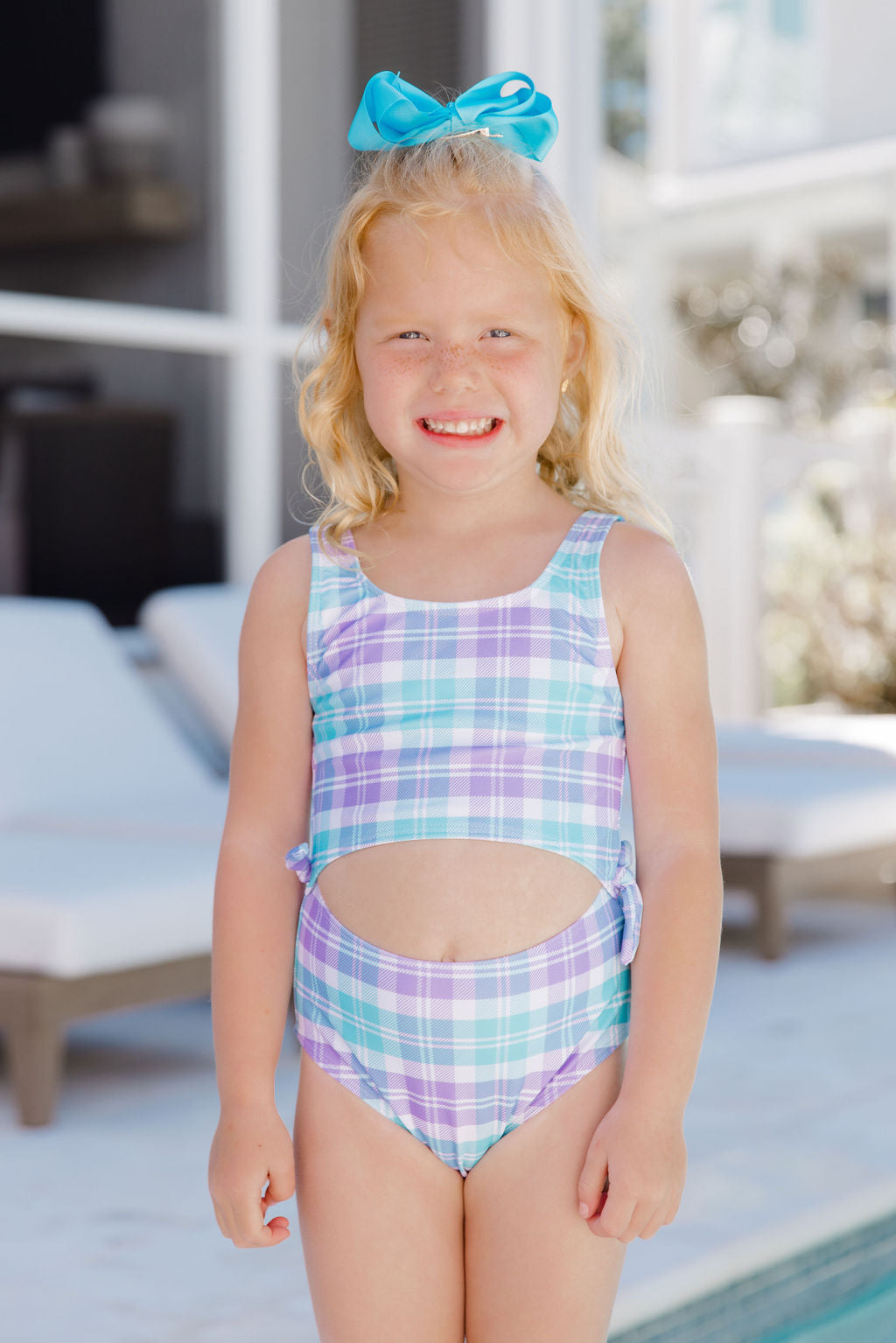 Kid's Sandy Shores Side One Piece Swimsuit Tori X Pink Lily FINAL SALE