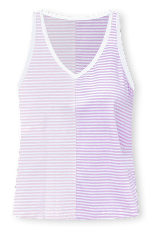 Just Have Fun Pink and Purple Color Block Striped Tank FINAL SALE Free Shipping Deals