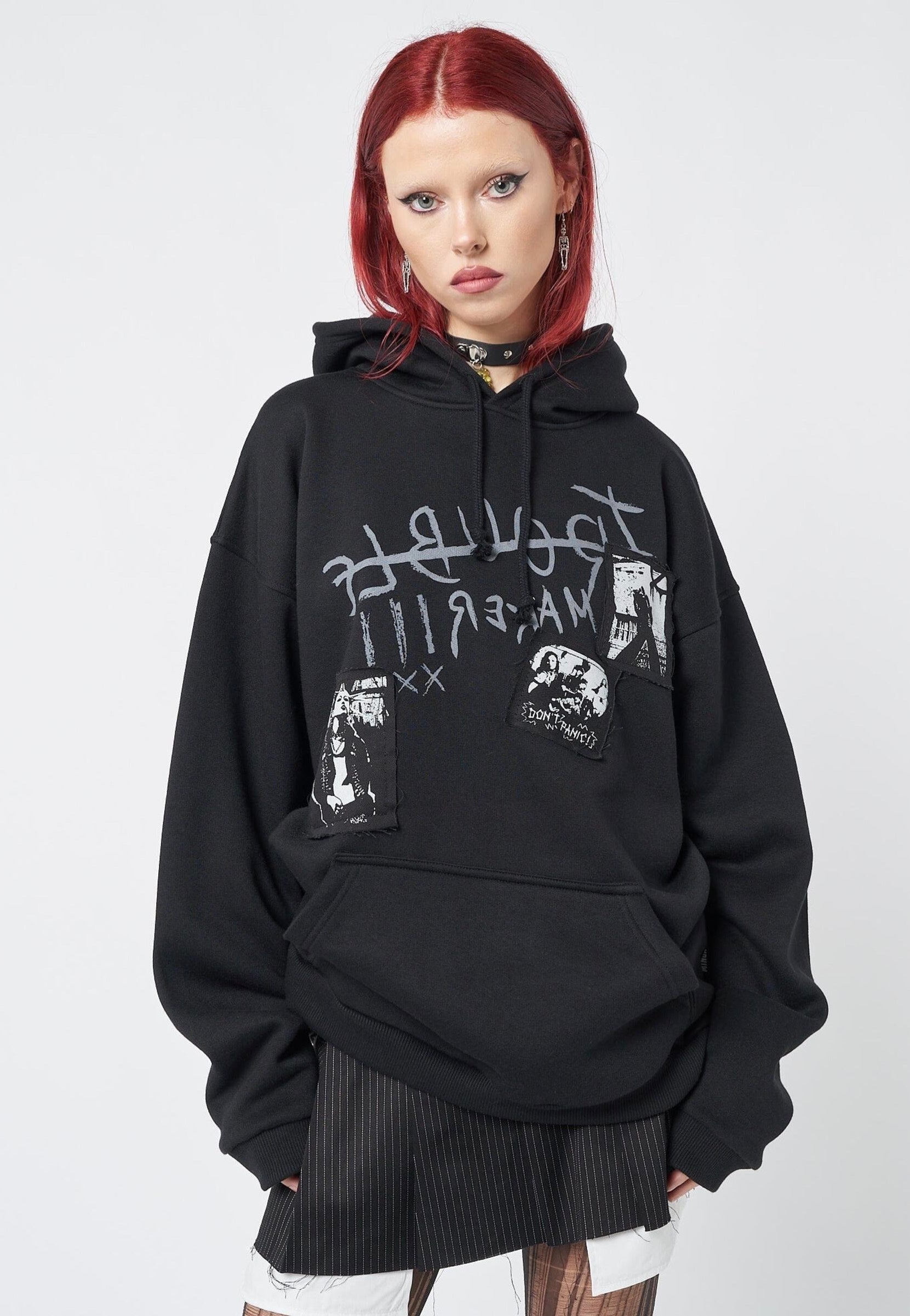 Minga London - Troublemaker Patches Black - Hoodie Sale Purchase