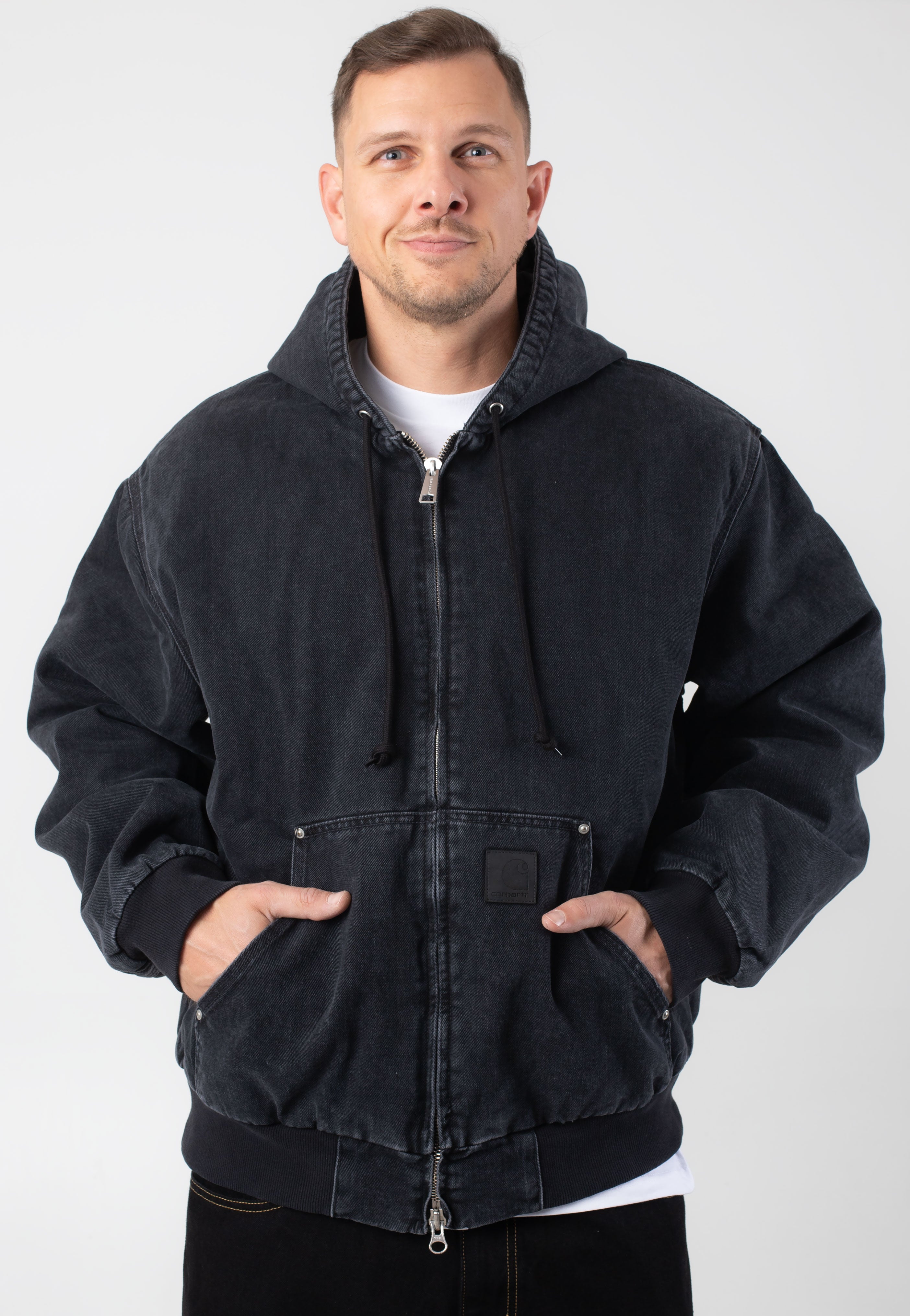 Carhartt WIP - OG Active Rivet Stone Washed Black - Jacket Clearance How Much