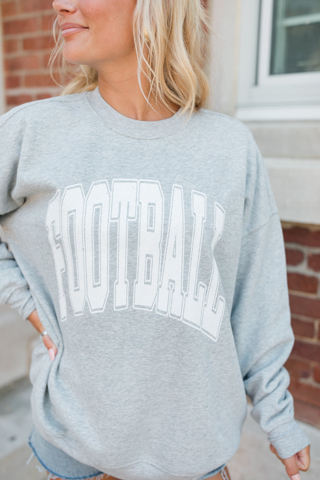 Football Block Grey Oversized Graphic Sweatshirt Clearance Explore