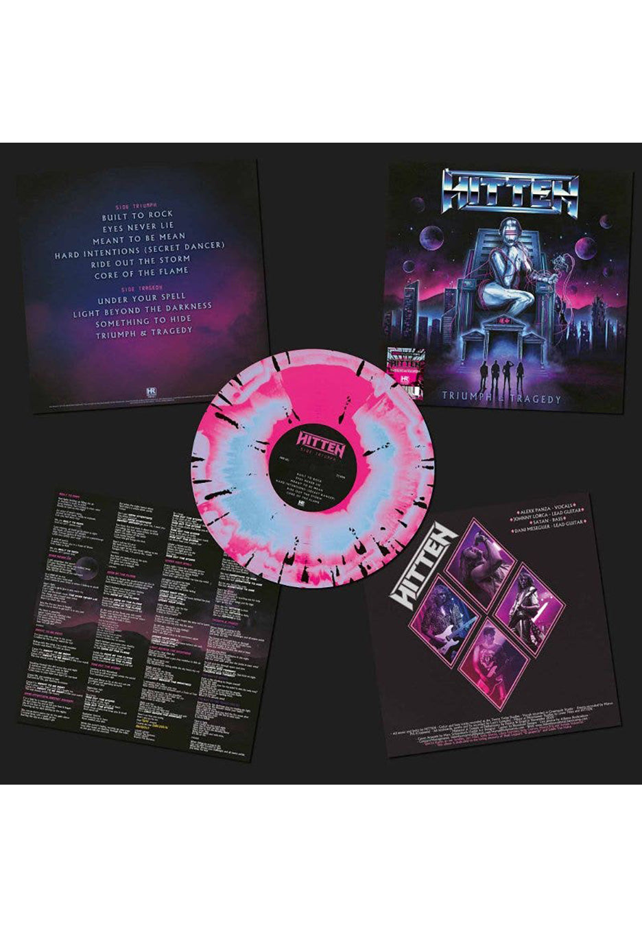 Hitten - Triumph & Tragedy Magenta/Blue/Black - Splattered Vinyl 100% Authentic Sale Online