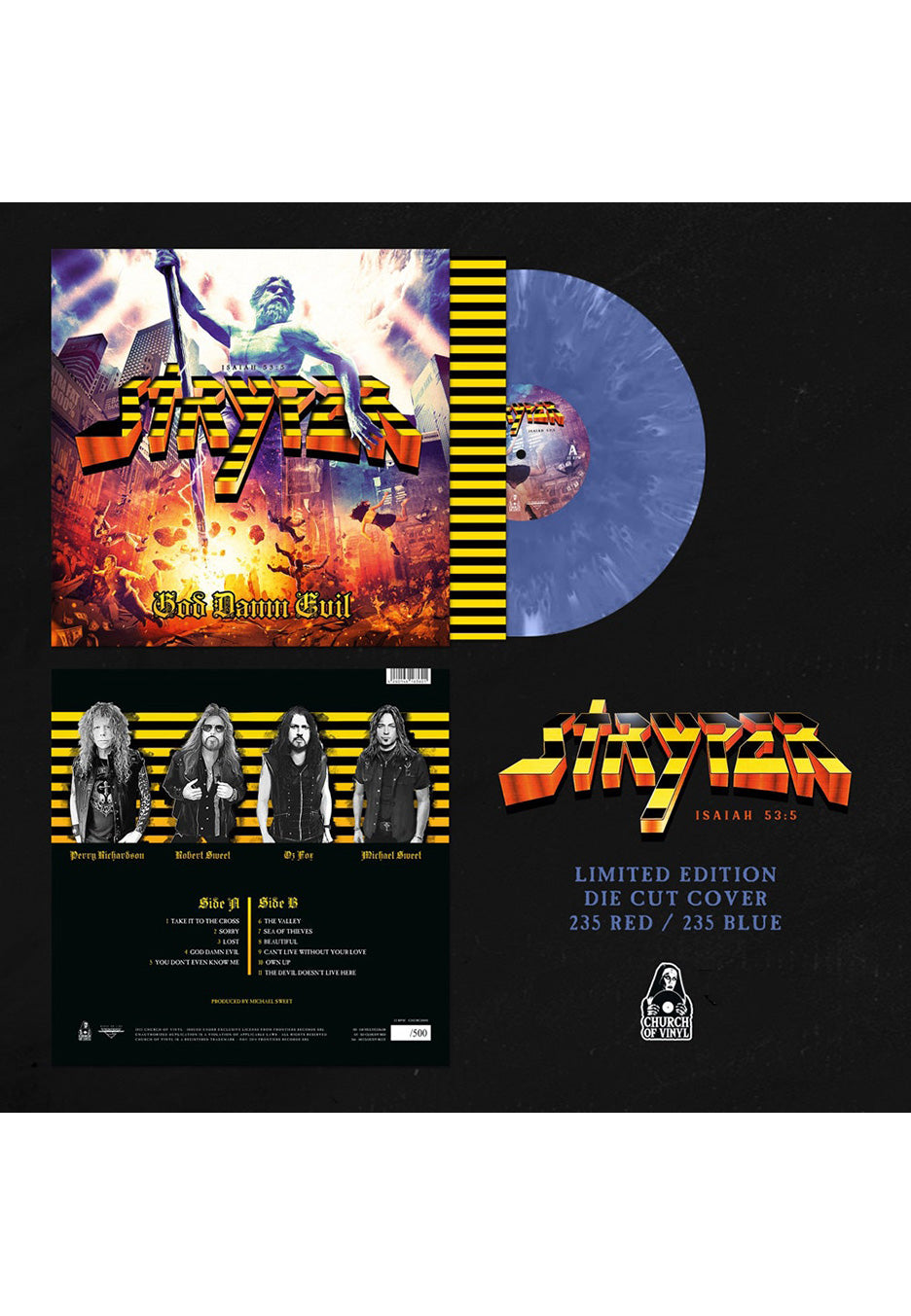 Stryper - God Damn Evil Cloudy Blue - Colored Vinyl Cheap For Cheap