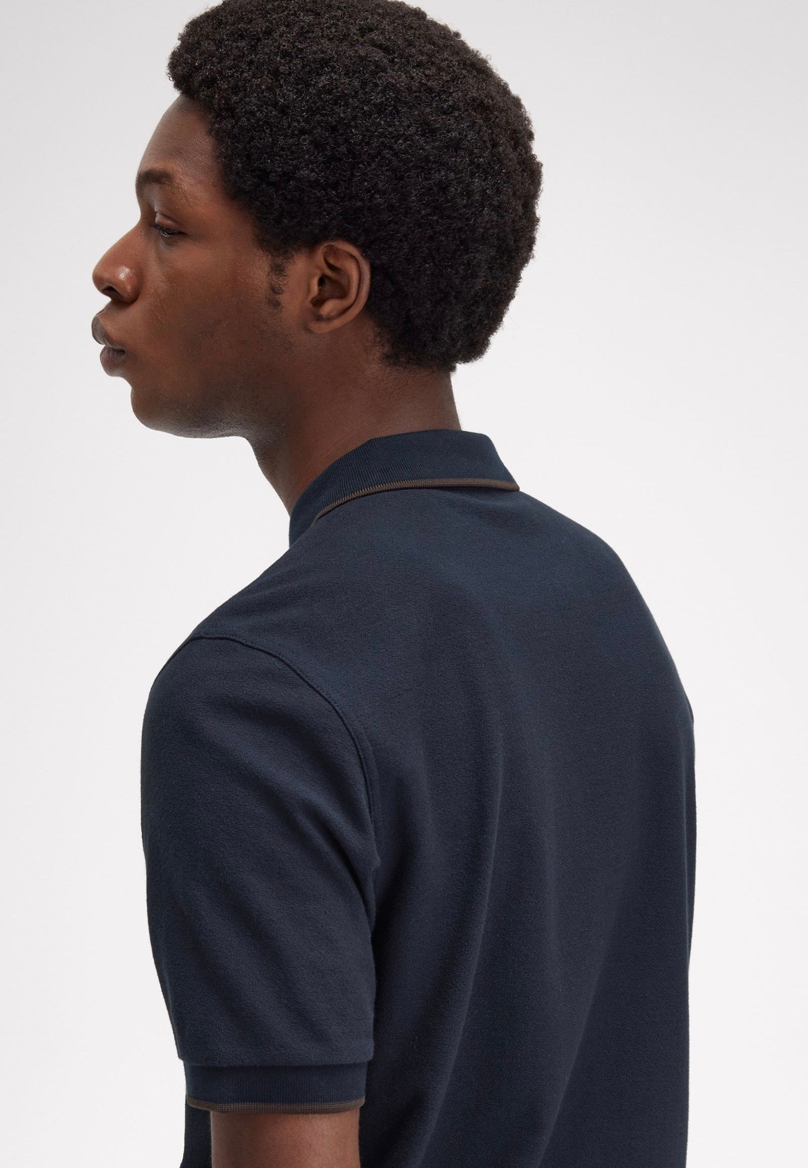 Fred Perry - Crepe Pique Zip Neck Navy - Polo Sale Tumblr