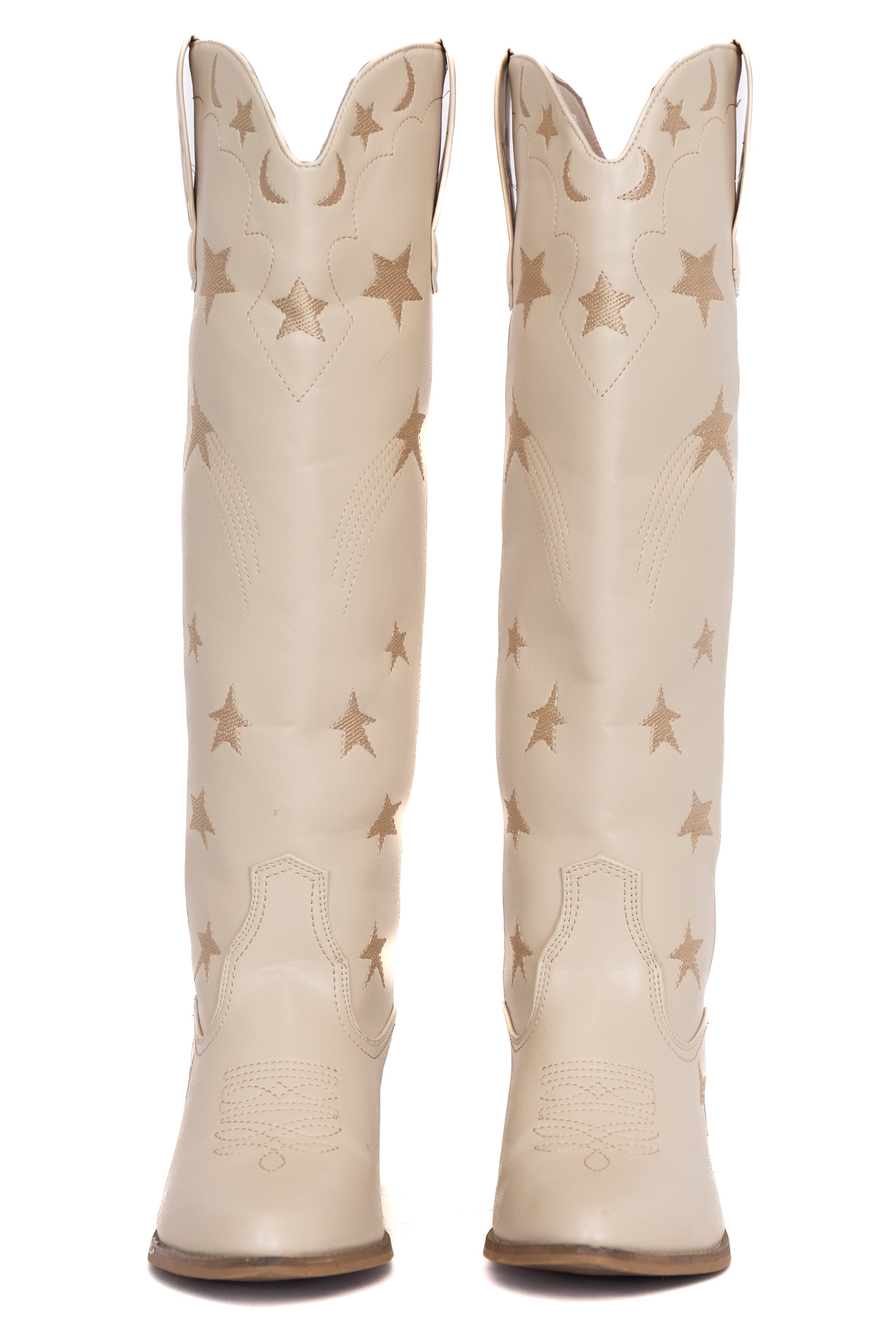 Luna Cream Star and Moon Western Boots Genuine Cheap Online