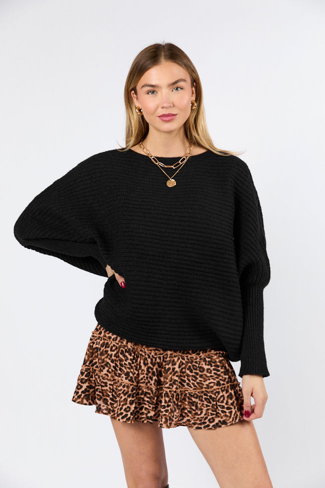 Just Looking Black Oversized Dolman Sleeve Sweater 100% Authentic Cheap Online