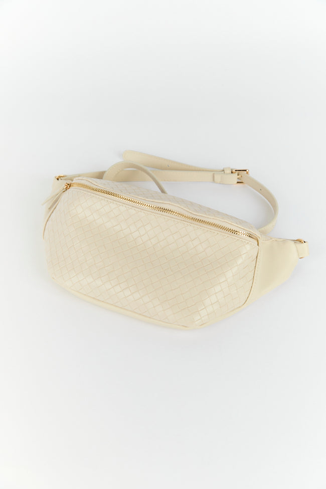 Woven Off White Belt Bag Free Shipping Perfect