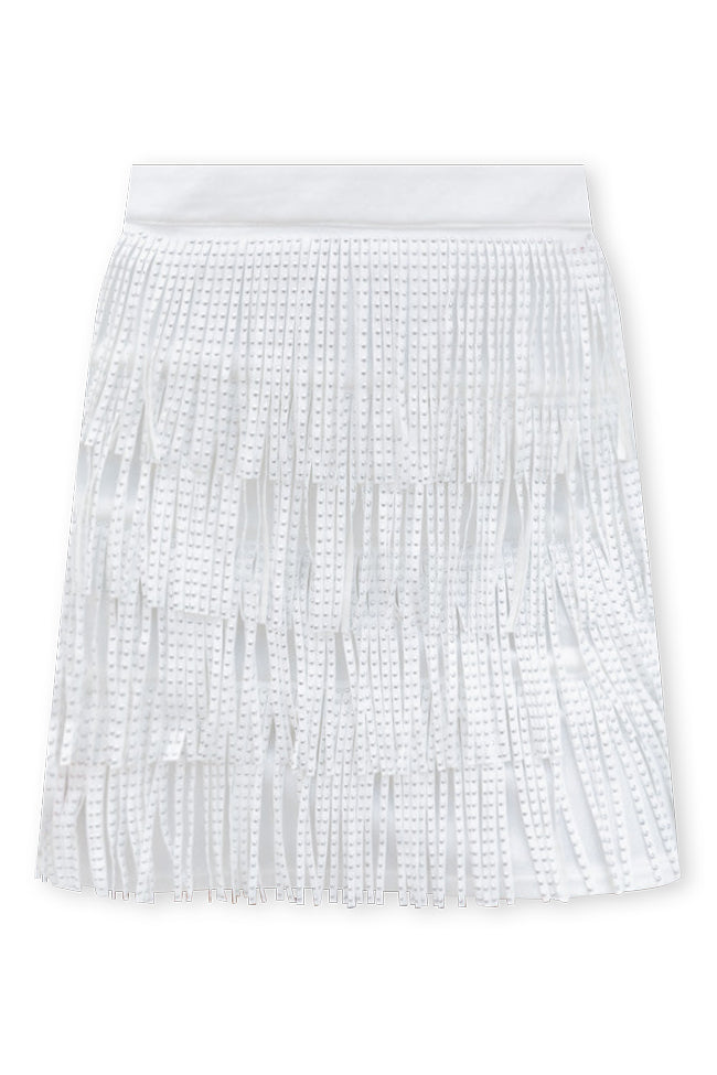 Born To Fly White Studded Fringe Skirt FINAL SALE The Best Store To Get