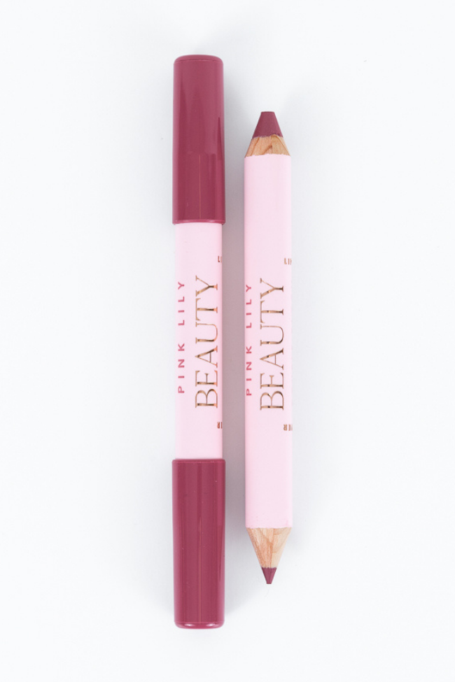 Pink Lily Beauty Double Bloom Dual Lipstick and Lip Liner - Sugar Plum Kiss Clearance Limited Edition