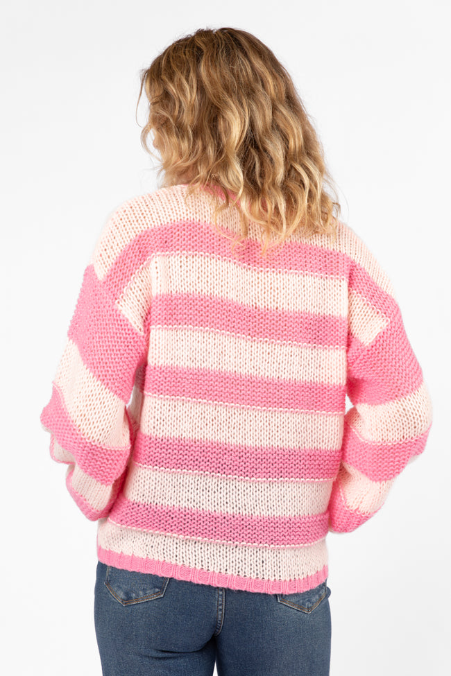 I Always Believe Pink Textured Stripe Sweater FINAL SALE Reliable