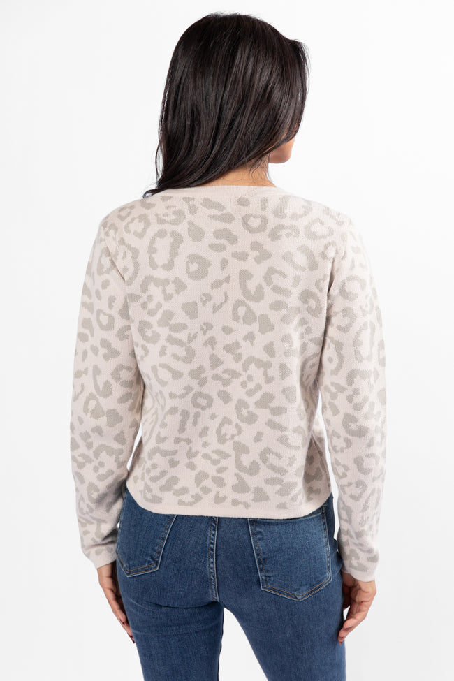 Dream Big Taupe Leopard Cardigan Get Authentic