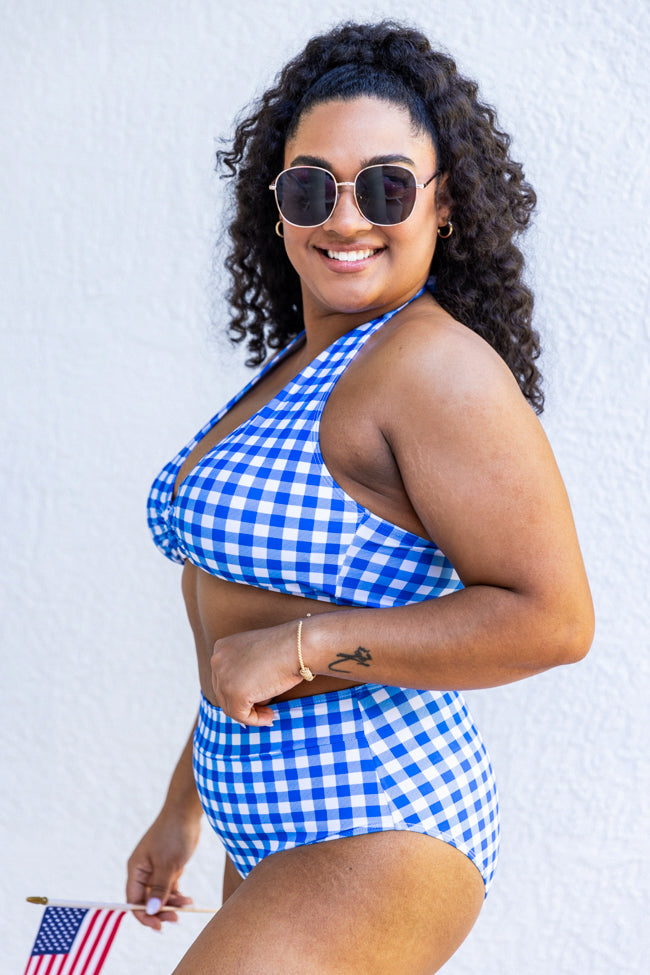 Won't You Be Mine Blue Gingham Bikini Bottoms FINAL SALE