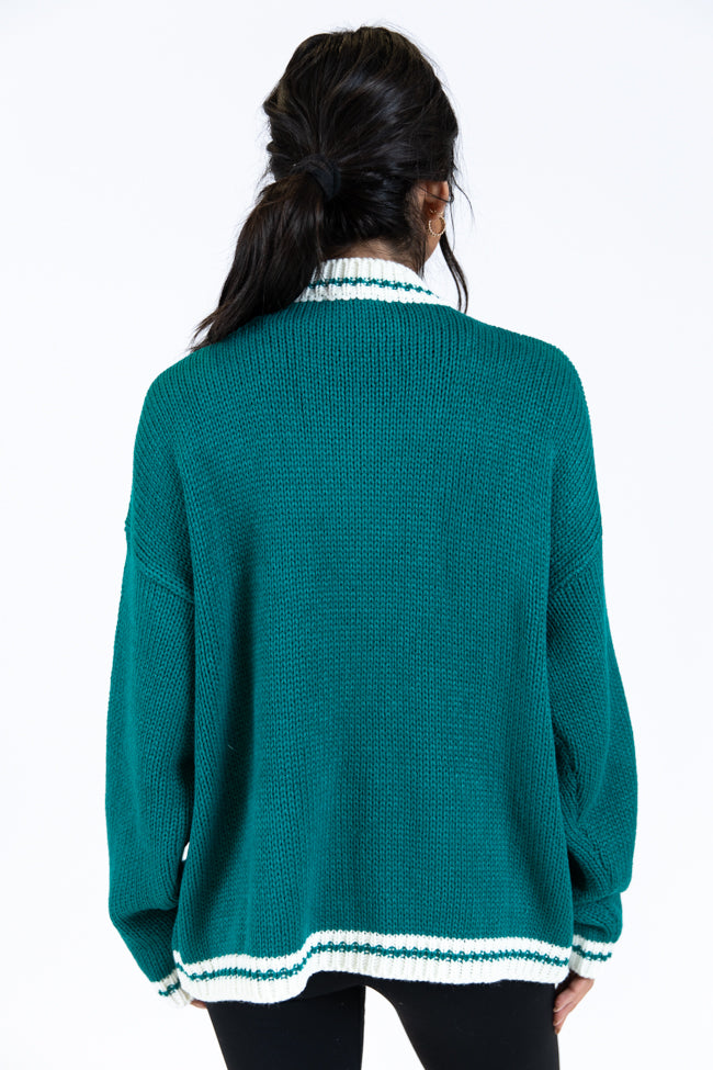 Ski Club Green and Ivory Embroidered Sweater SALE Countdown Package Cheap Online