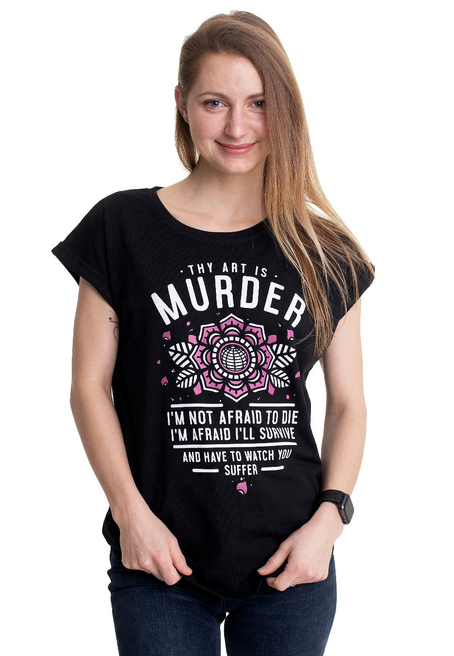 Thy Art Is Murder - Not Afraid Extended Shoulder - Girly Grey Outlet Store Online