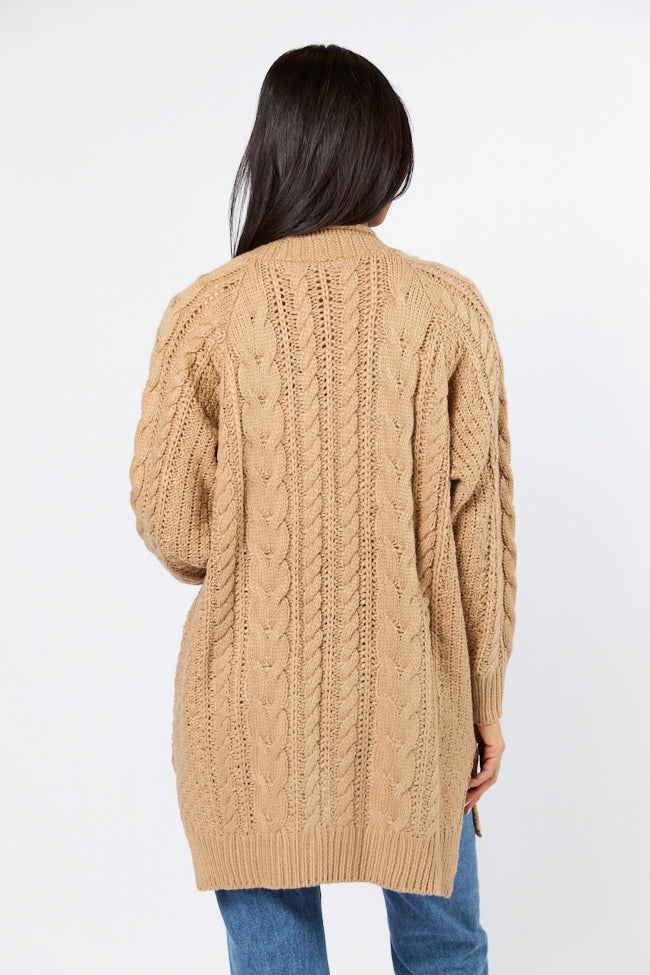 Sweet Nothings Tan Chunky Cable Knit Cardigan For Sale Cheap Pice From China