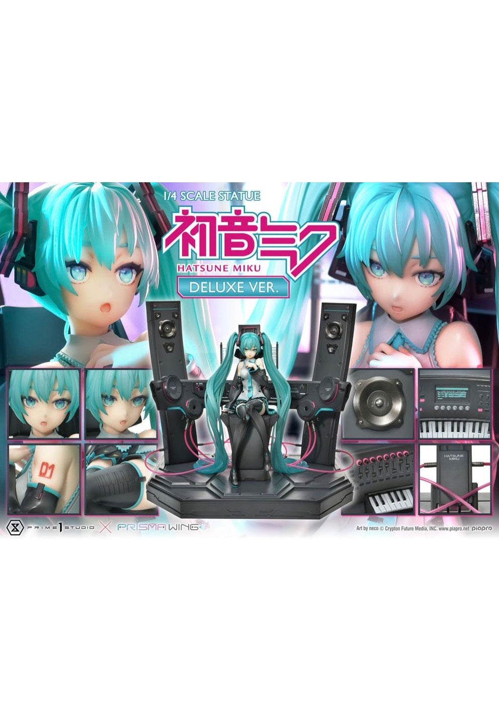 Hatsune Miku - Prisma Wing 1:4 Hatsune Miku Art by neco Deluxe Bonus - Statue Outlet Hot Sale