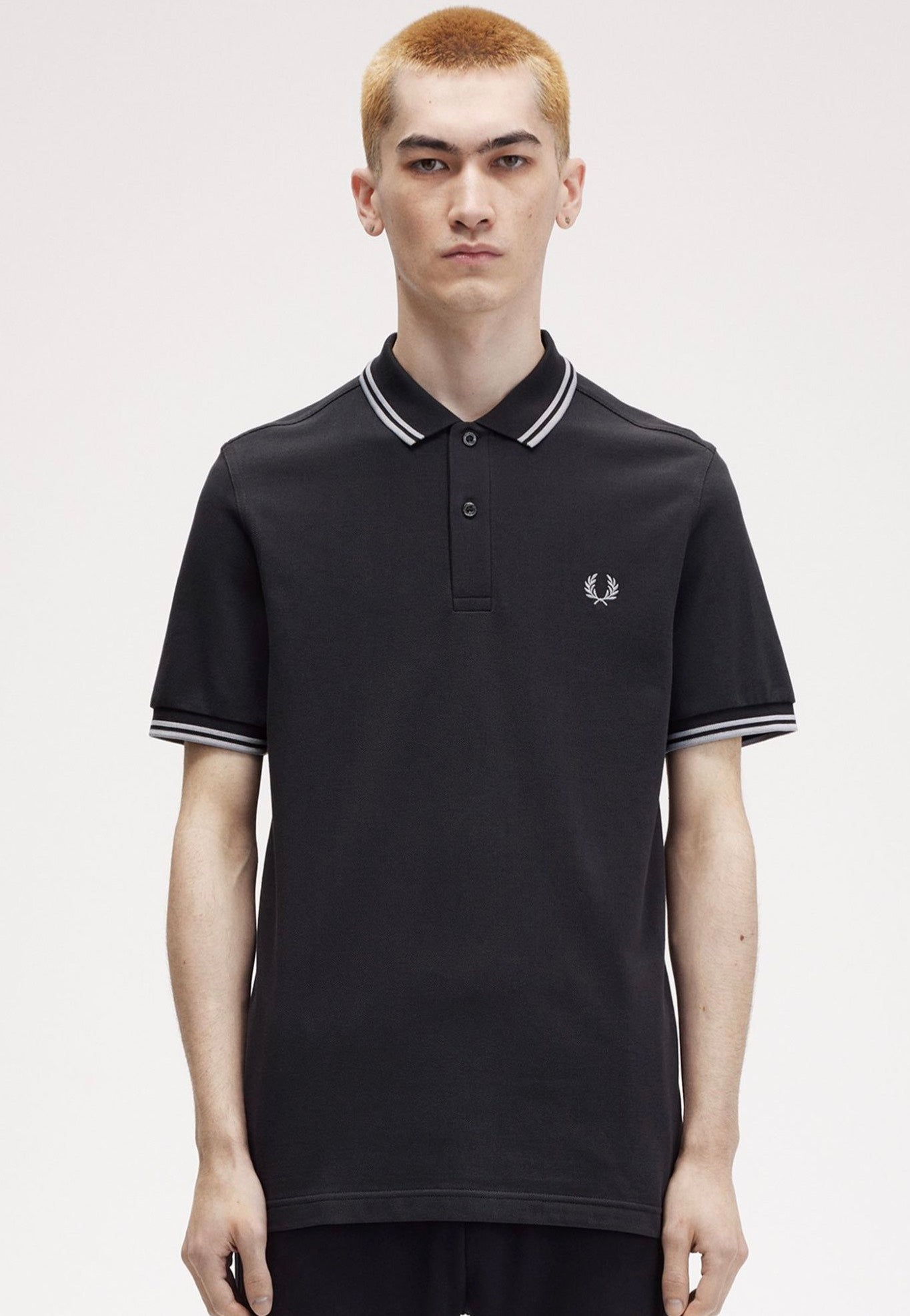 Fred Perry - The Twin Tipped Anchgrey/Limesto - Polo Outlet Official Site