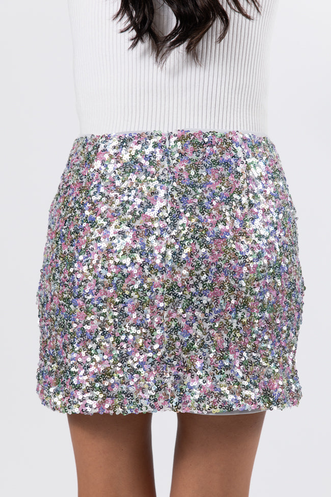 Fairy Lights Silver Multi Sequin Mini Skirt FINAL SALE Cheap Sale Comfortable