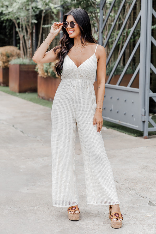 Born To Be Free Beige Crochet Jumpsuit FINAL SALE Sale Amazon