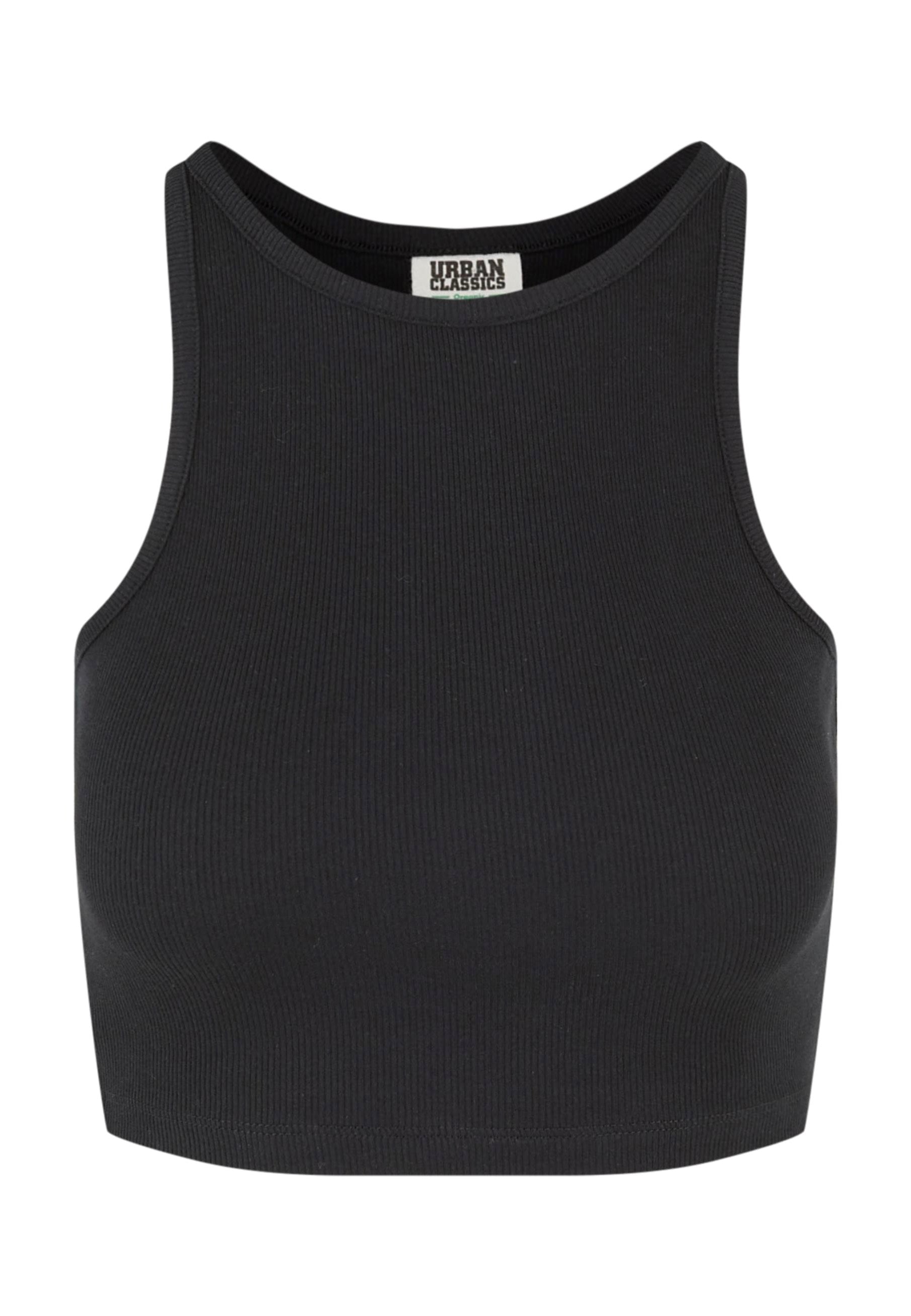 Urban Classics - Ladies Organic Cropped Rib Black - Top Original Online