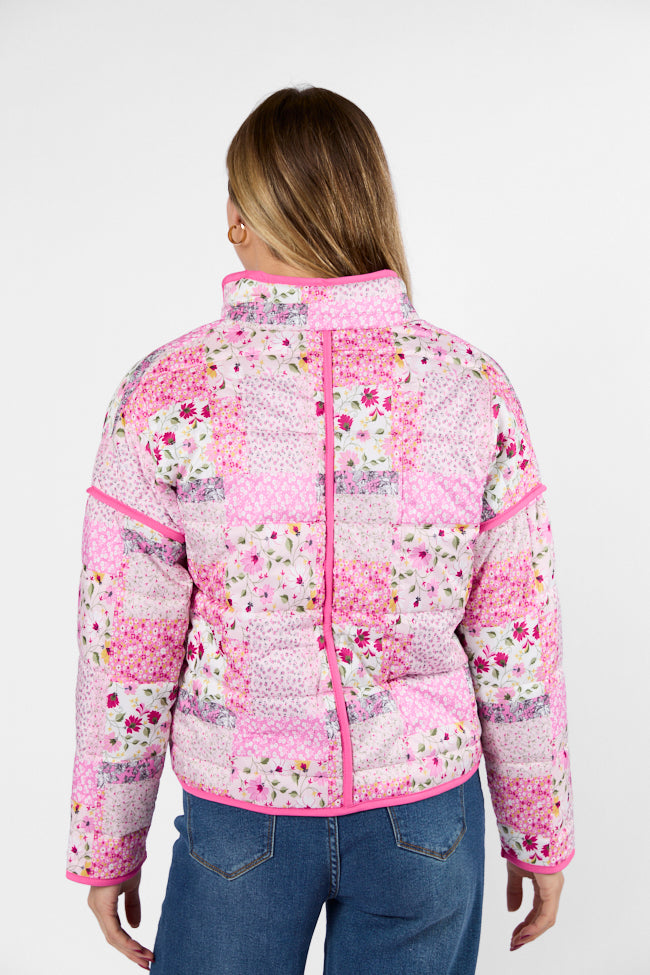 Going For It Floral Printed Zip Up Jacket Buy Cheap Free Shipping